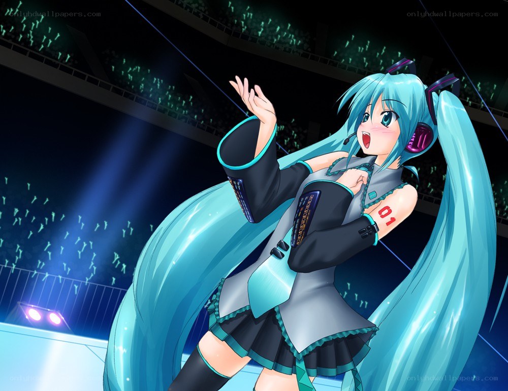Hatsune Miku performing on stage