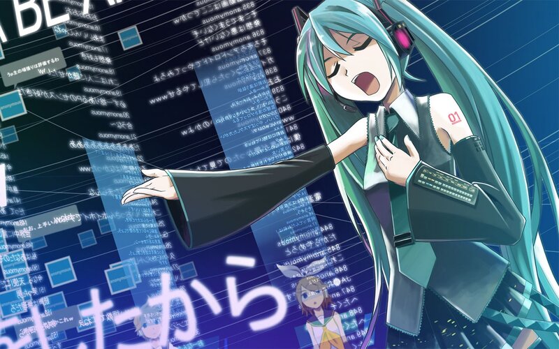 Hatsune Miku singing in a digital world