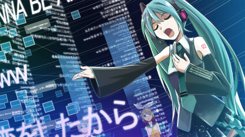 Hatsune Miku singing in digital world