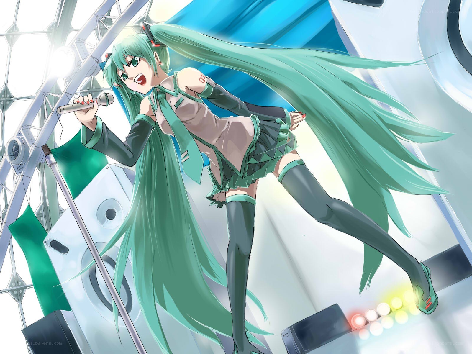 hatsune miku singing on stage
