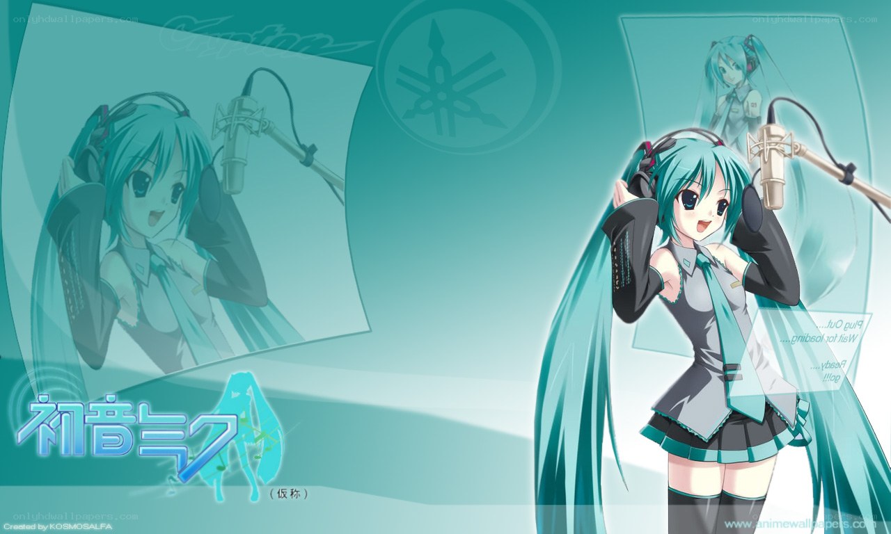 Hatsune Miku singing wallpaper