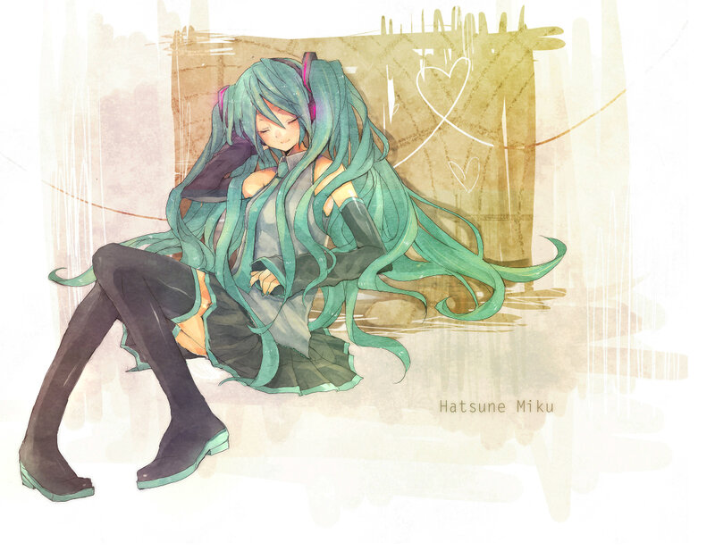 Hatsune Miku sitting
