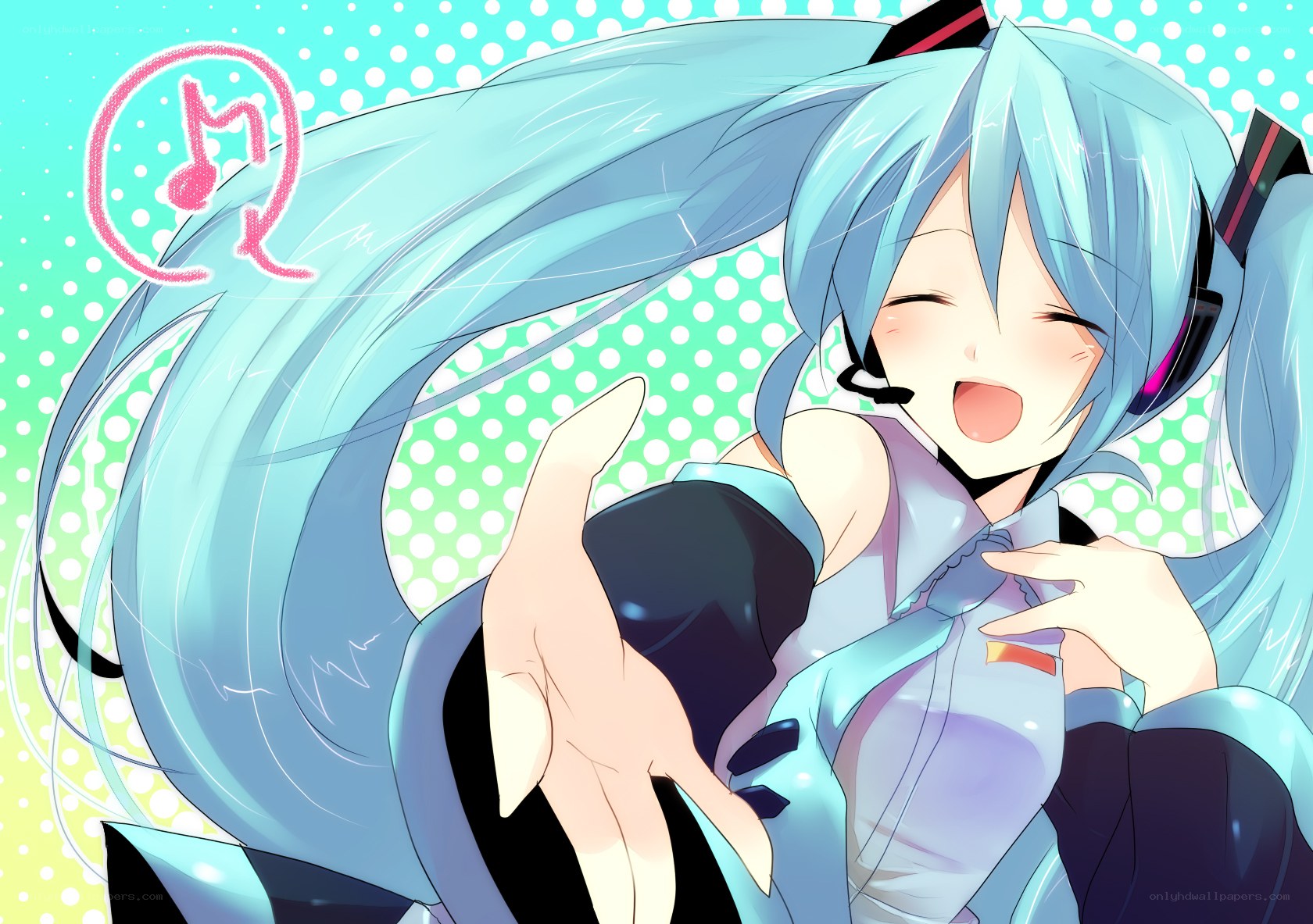 Hatsune Miku smiling