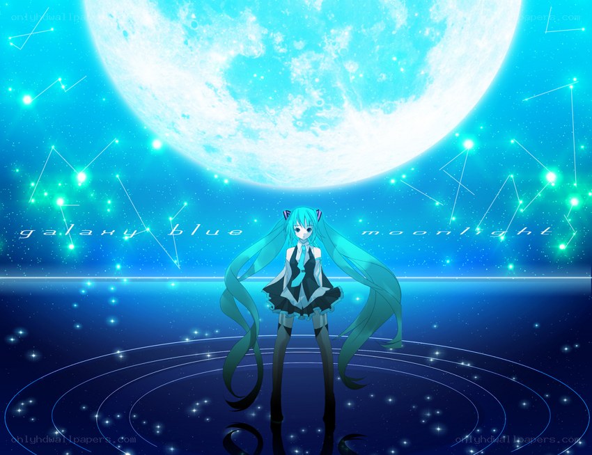 hatsune miku under moonlight