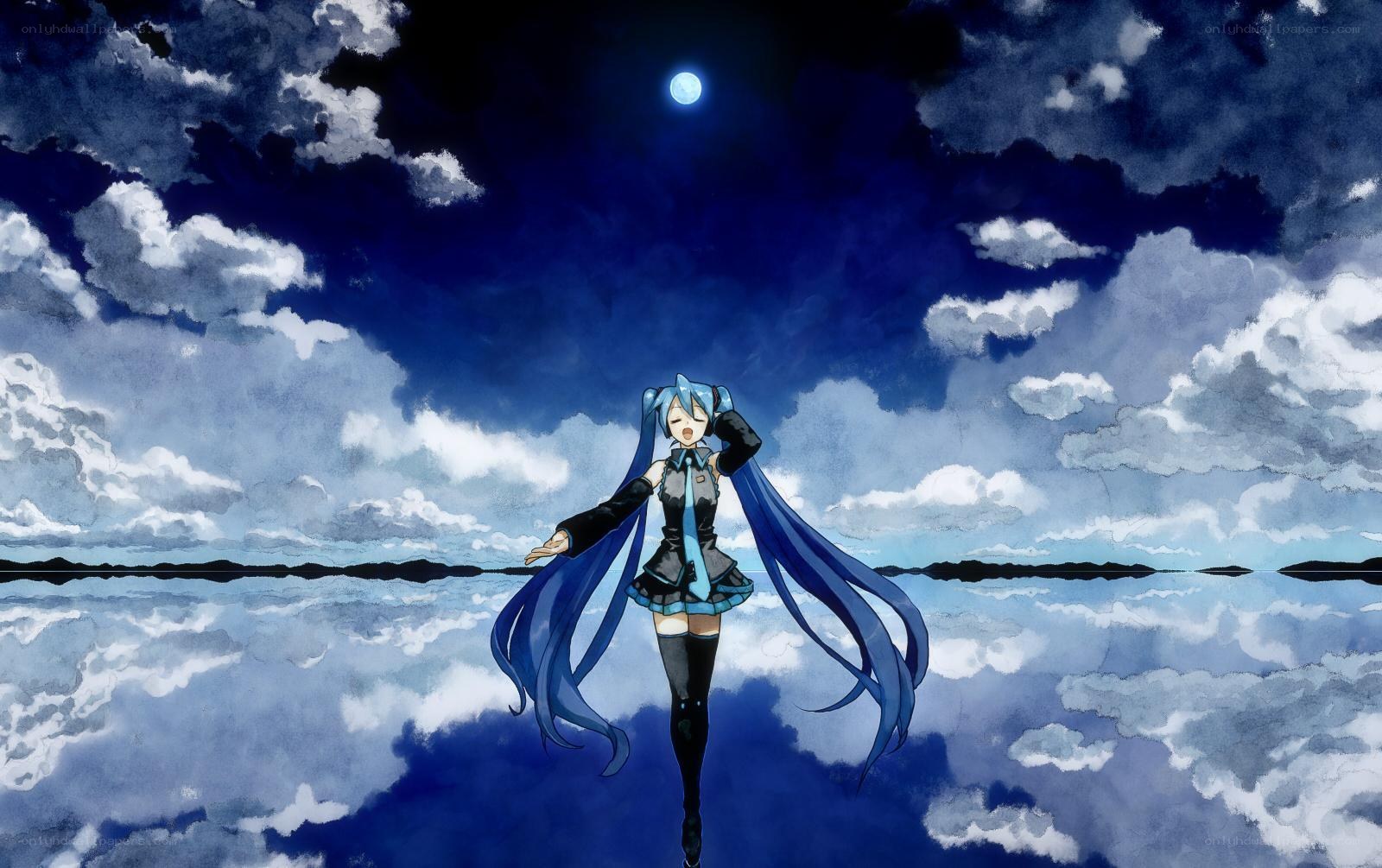 Hatsune Miku under the moon