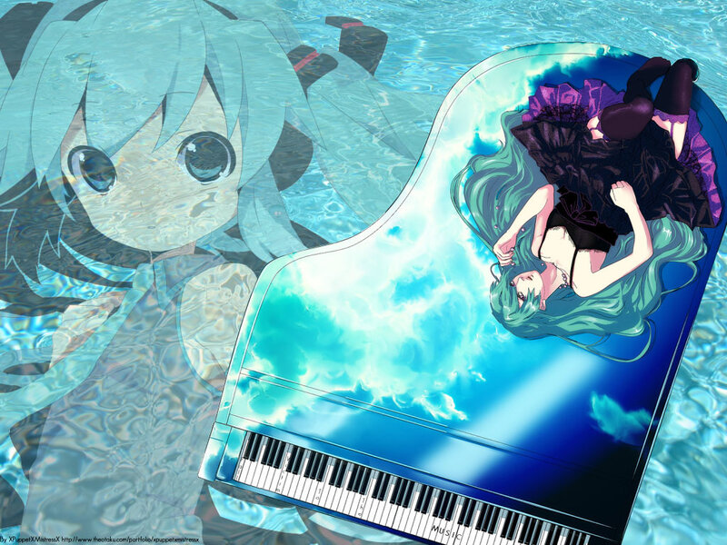 Hatsune Miku underwater piano