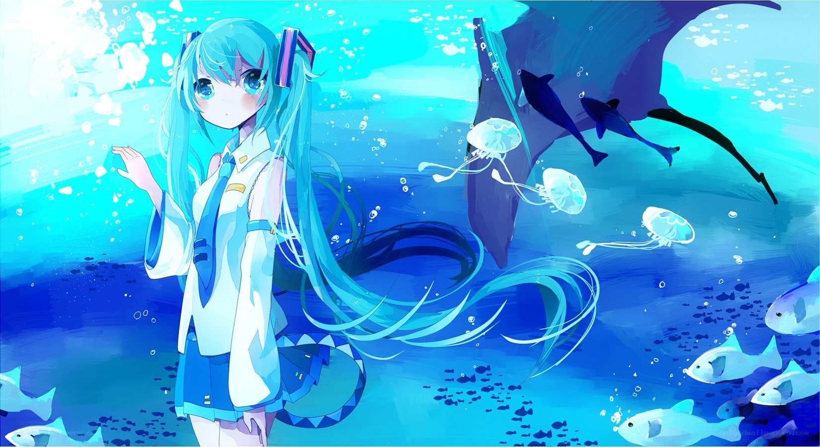 Hatsune Miku underwater scene