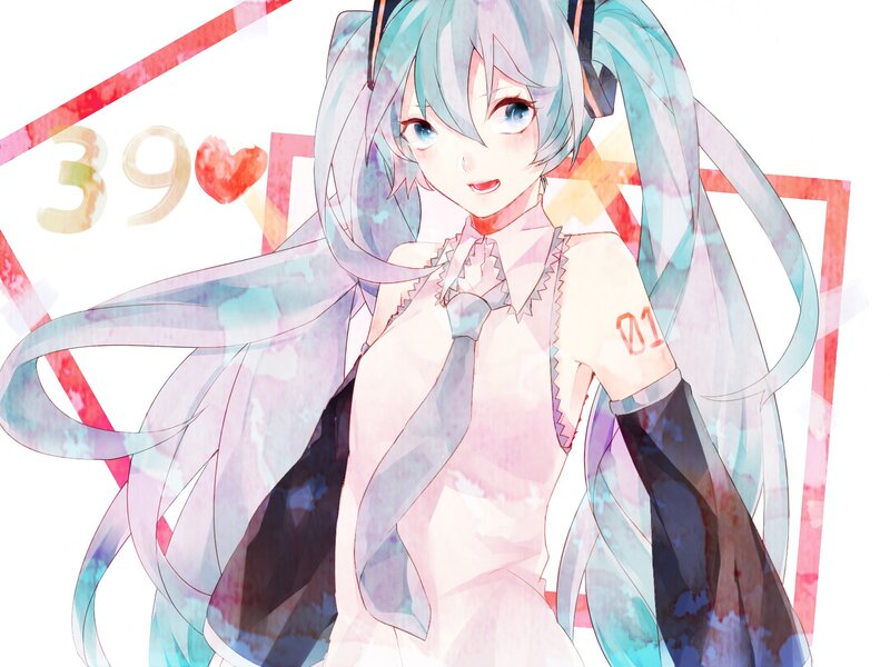 Hatsune Miku watercolor art