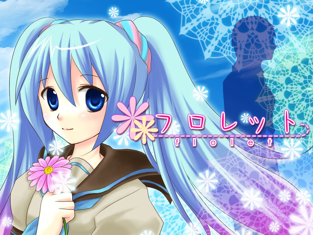 Hatsune Miku with a flower