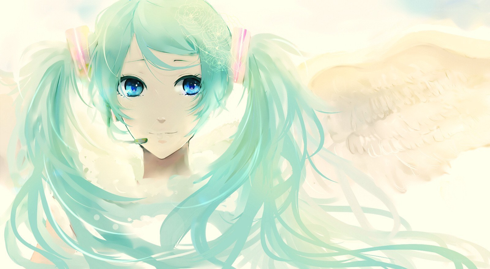 hatsune miku with angel wings