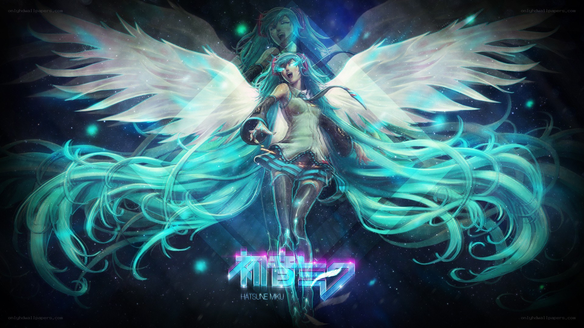 Hatsune Miku with angel wings
