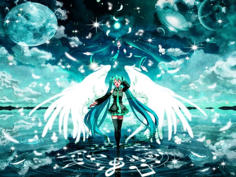 hatsune miku with angel wings