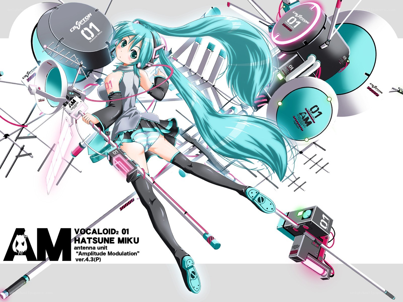 Hatsune Miku with antenna unit