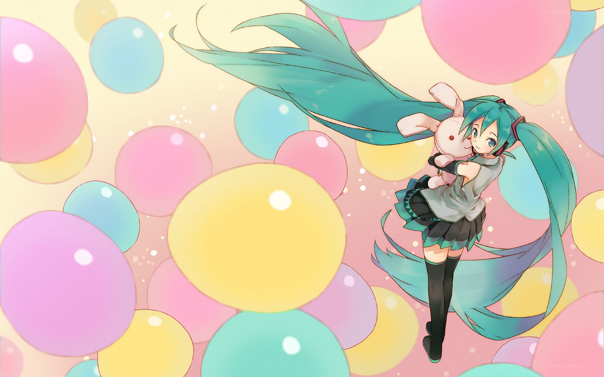 hatsune miku with bunny