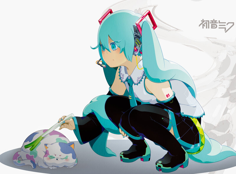 Hatsune Miku with Cat