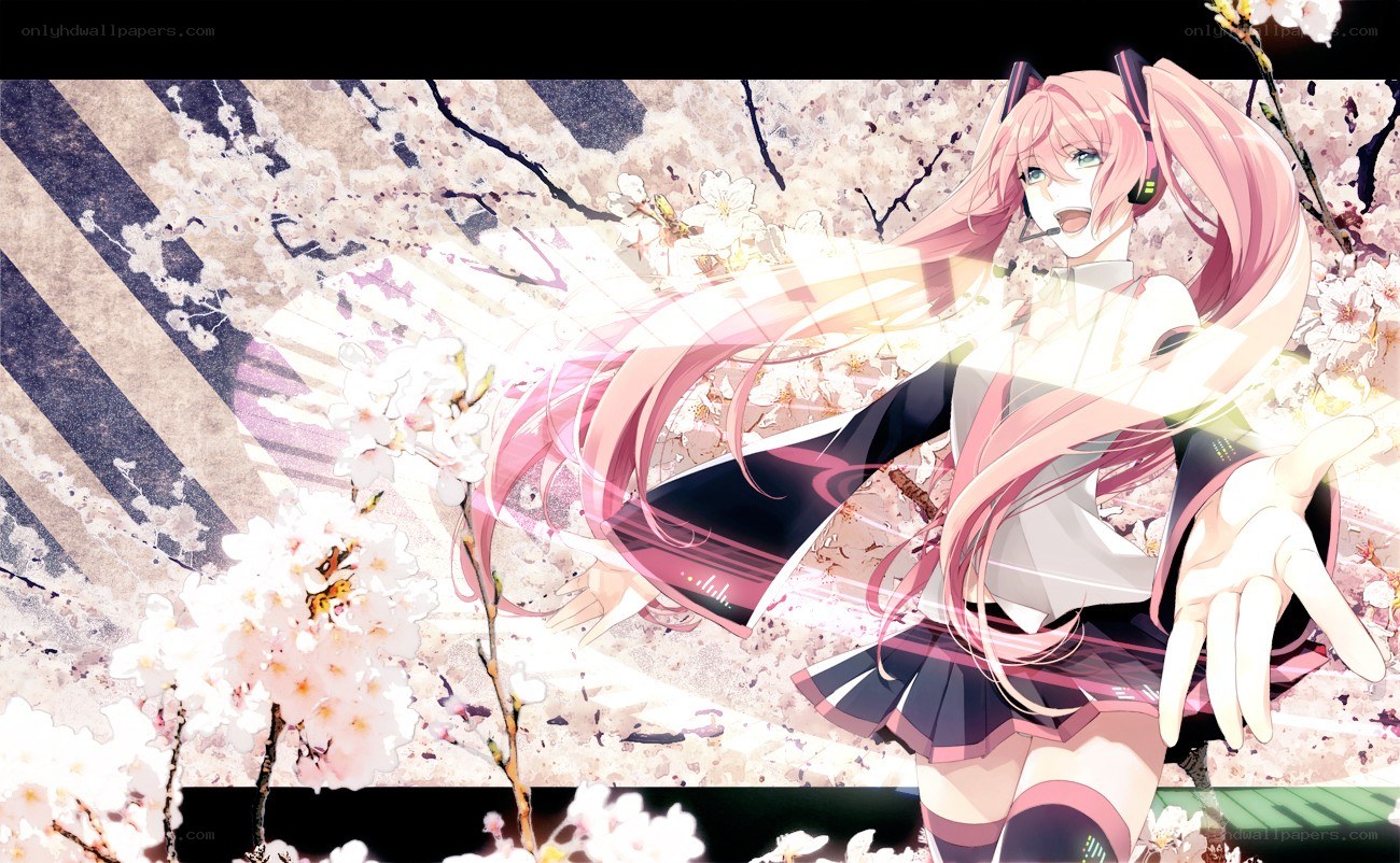 Hatsune Miku with cherry blossoms