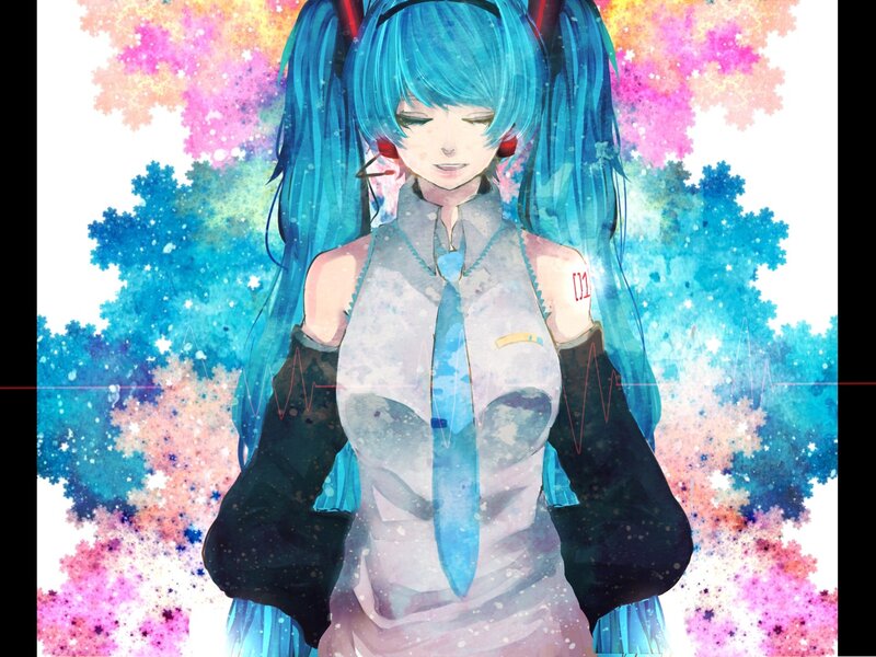 Hatsune Miku with colorful background