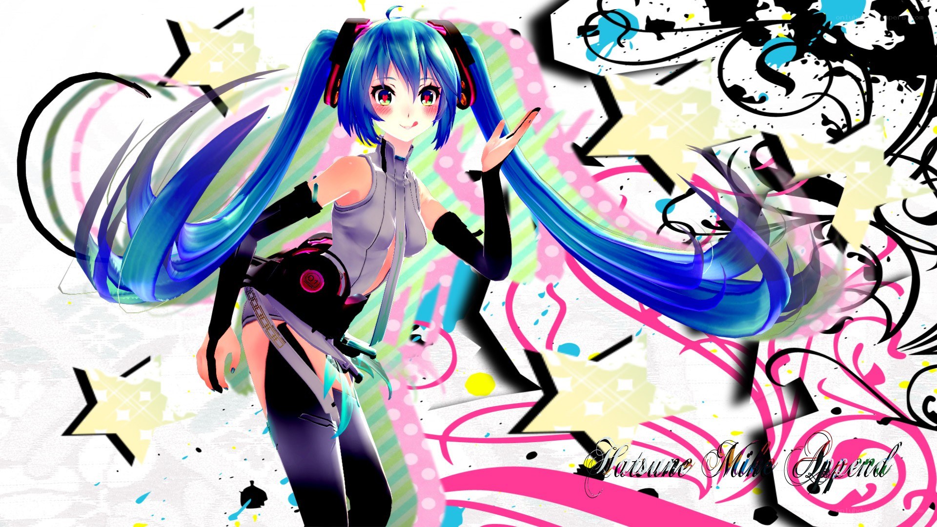 Hatsune Miku with colorful background