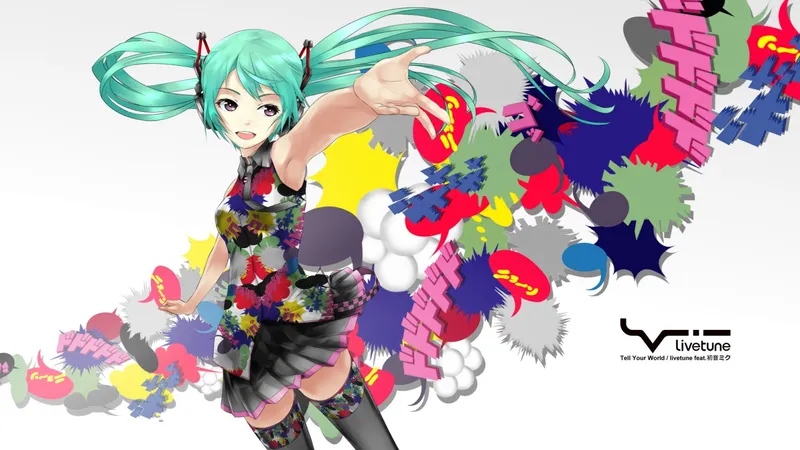 Hatsune Miku with colorful graphics