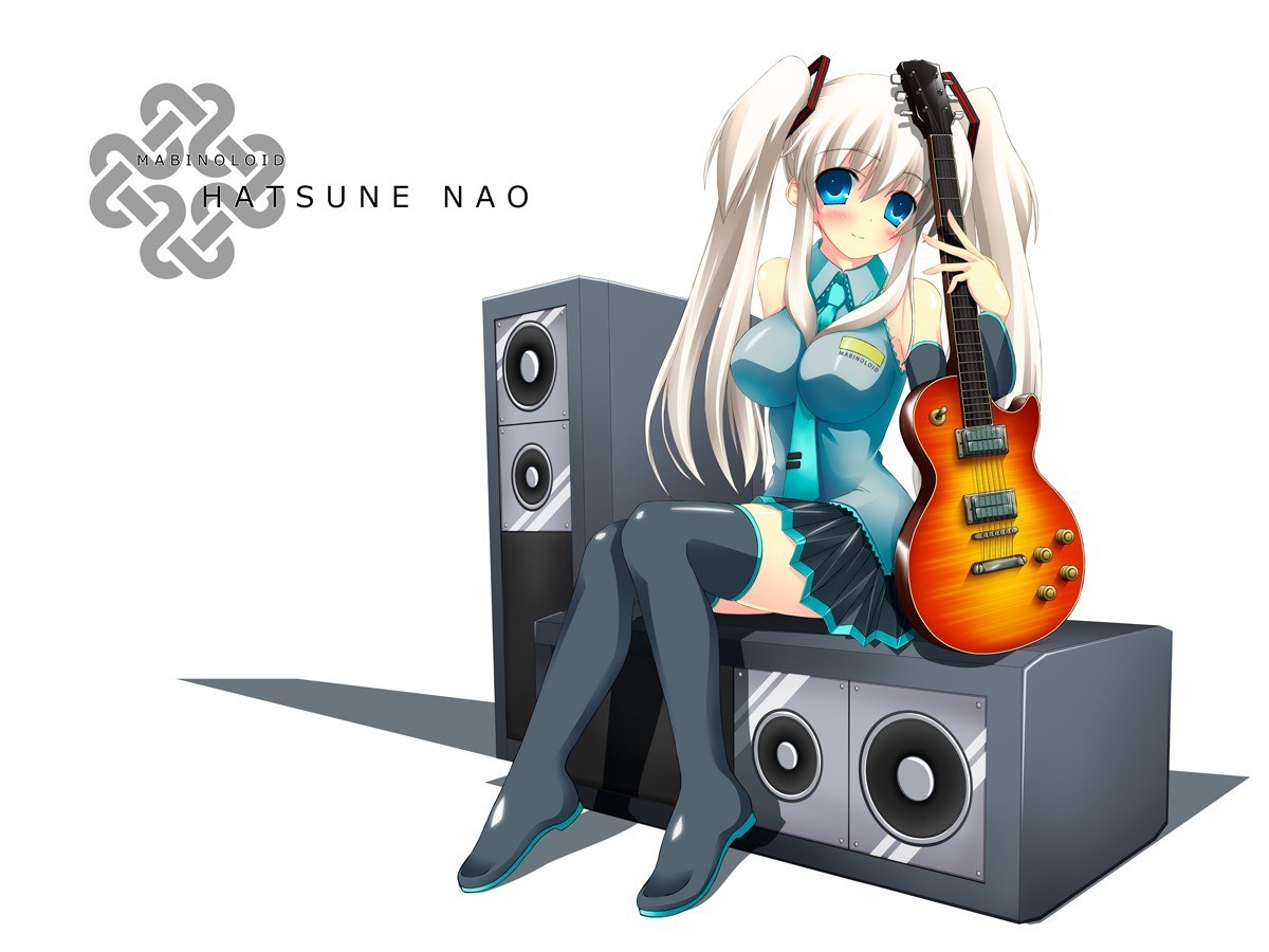 Hatsune Miku with guitar