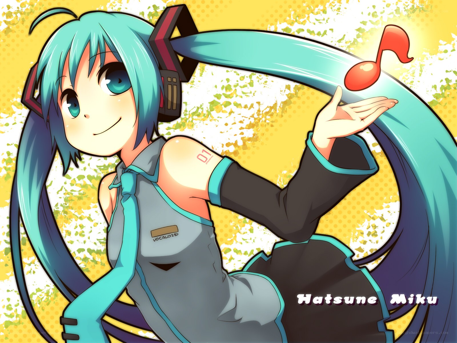 Hatsune Miku with music note