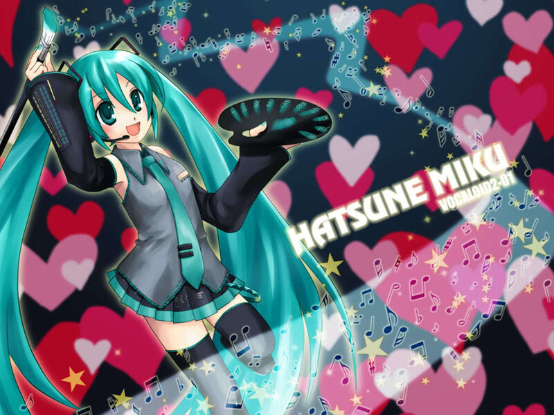 Hatsune Miku with paintbrush