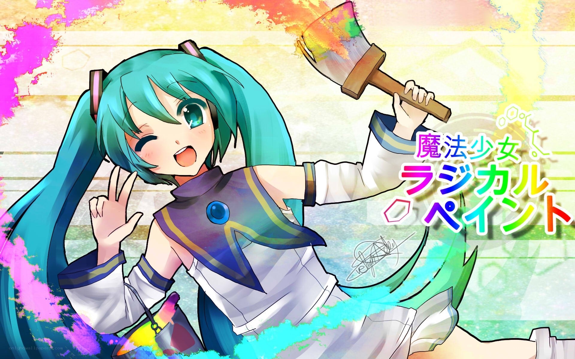 Hatsune Miku with paintbrush