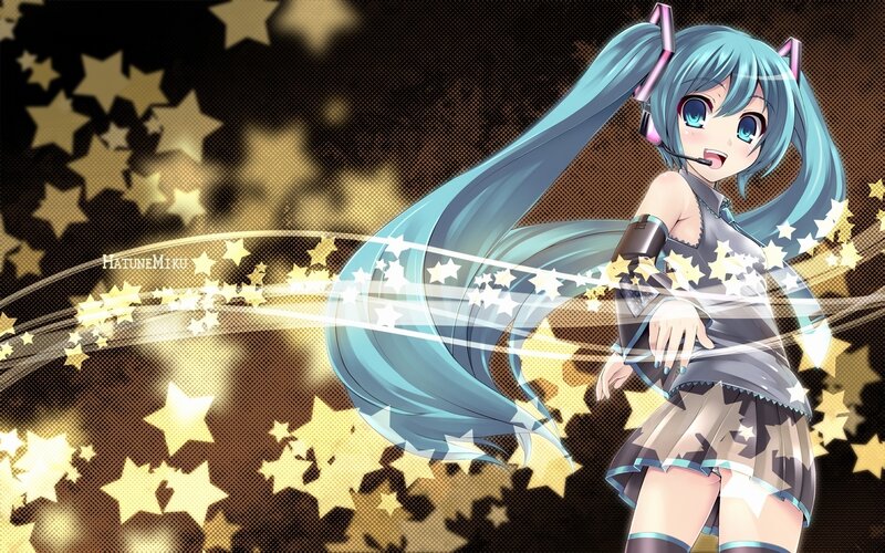 Hatsune Miku with stars