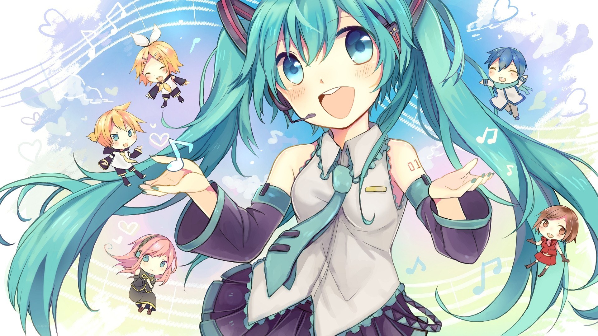 Hatsune Miku with Vocaloid characters