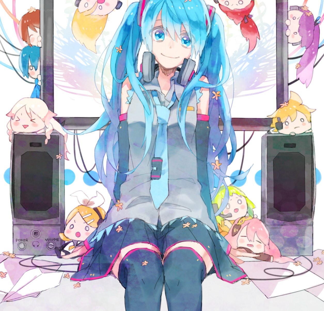 Hatsune Miku with Vocaloid characters