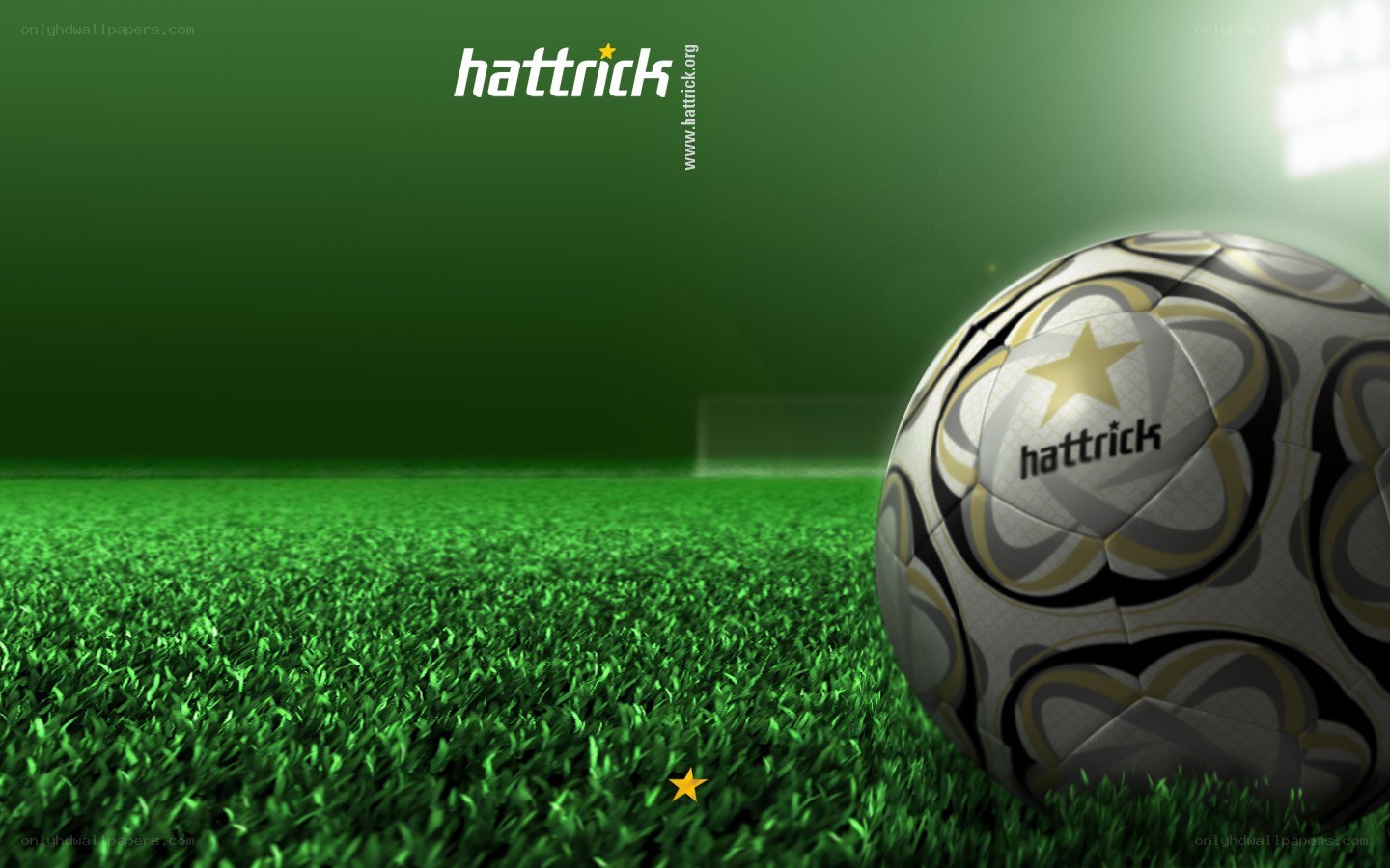Hattrick soccer ball on field