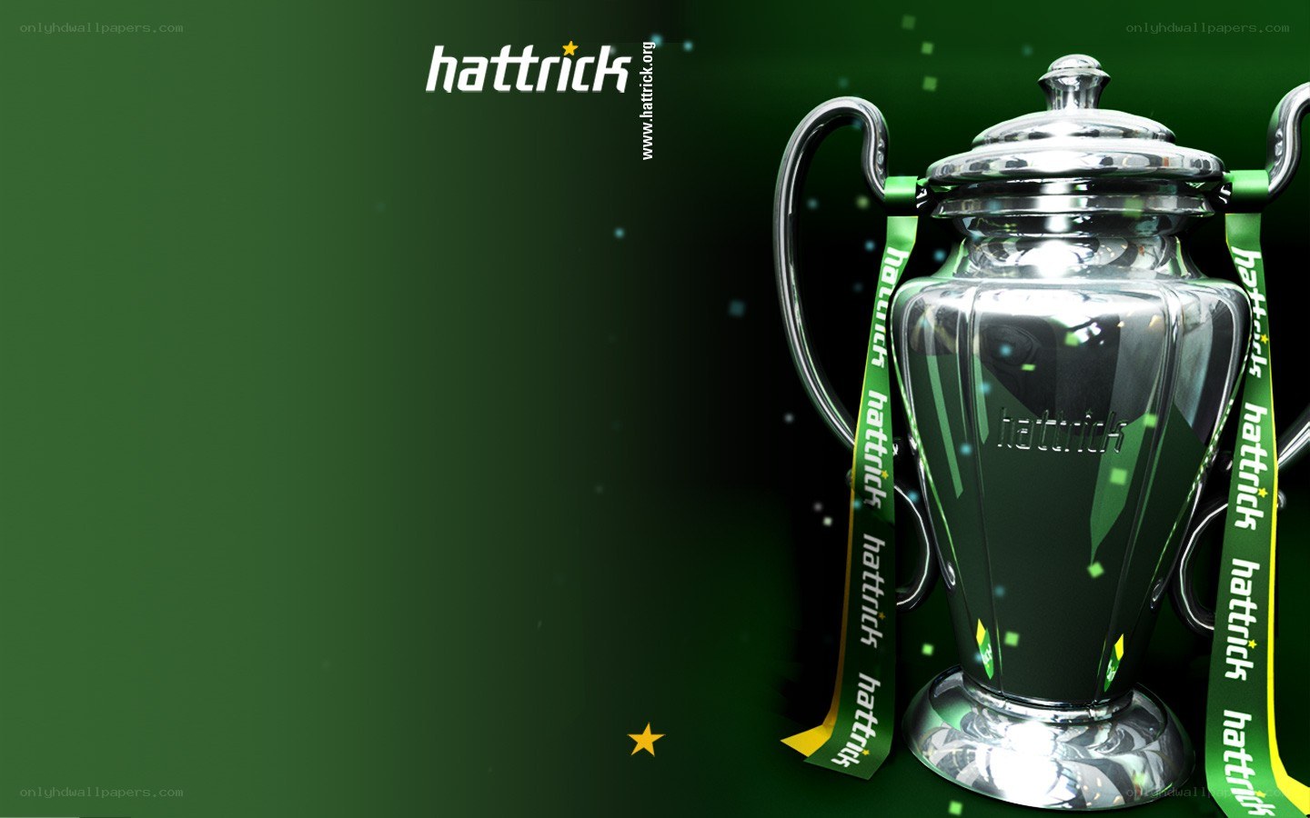 Hattrick trophy on green