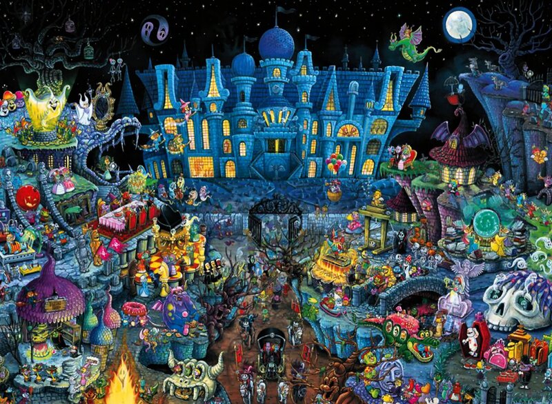 Haunted Castle at Night — Blue, Chaotic