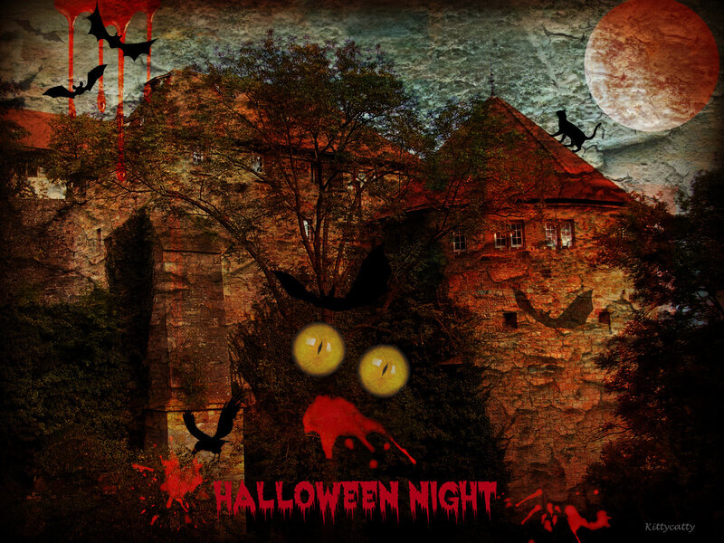 Haunted Castle at Night — Red