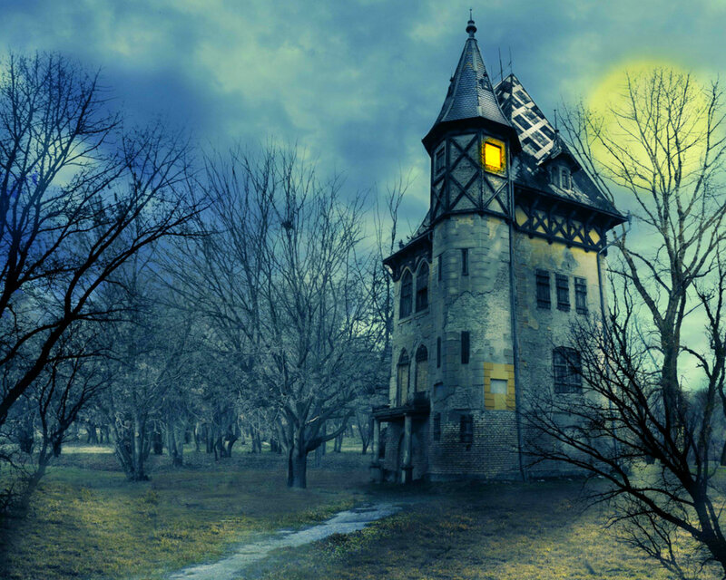 Haunted Castle in Forest — Blue