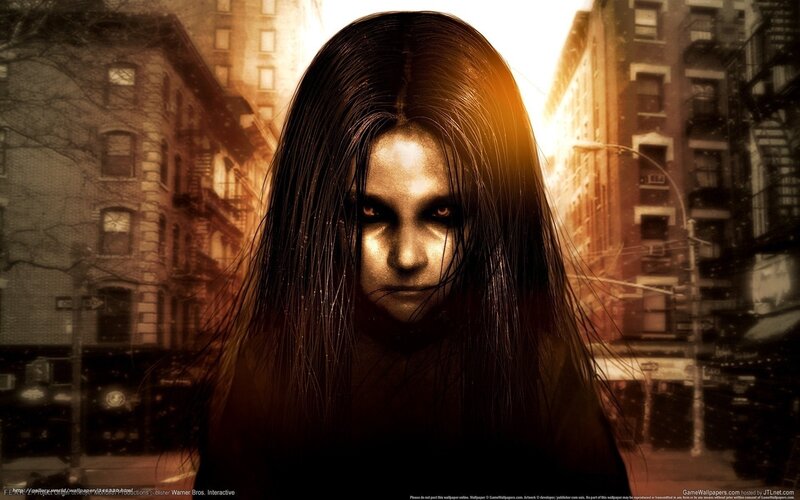 haunted girl in city street