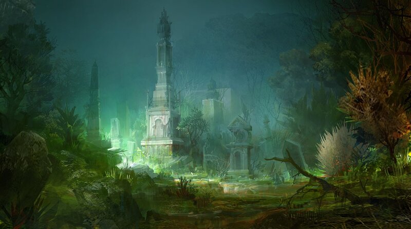 haunted graveyard at night