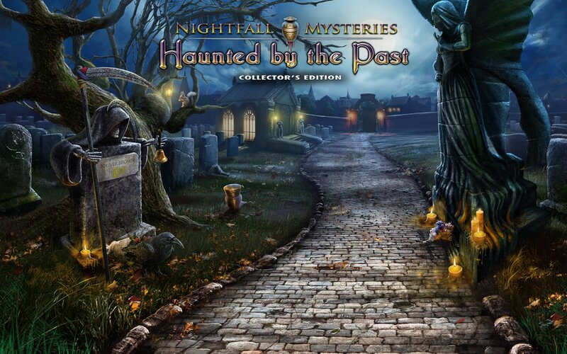 Haunted Graveyard Scene — Dark Blue