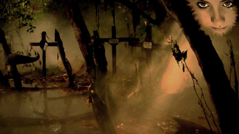 haunted graveyard scene