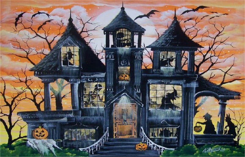 Haunted House at Dusk — Orange