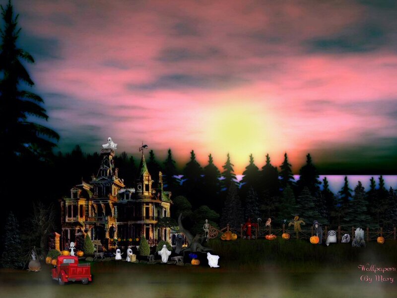Haunted House at Dusk — Pink
