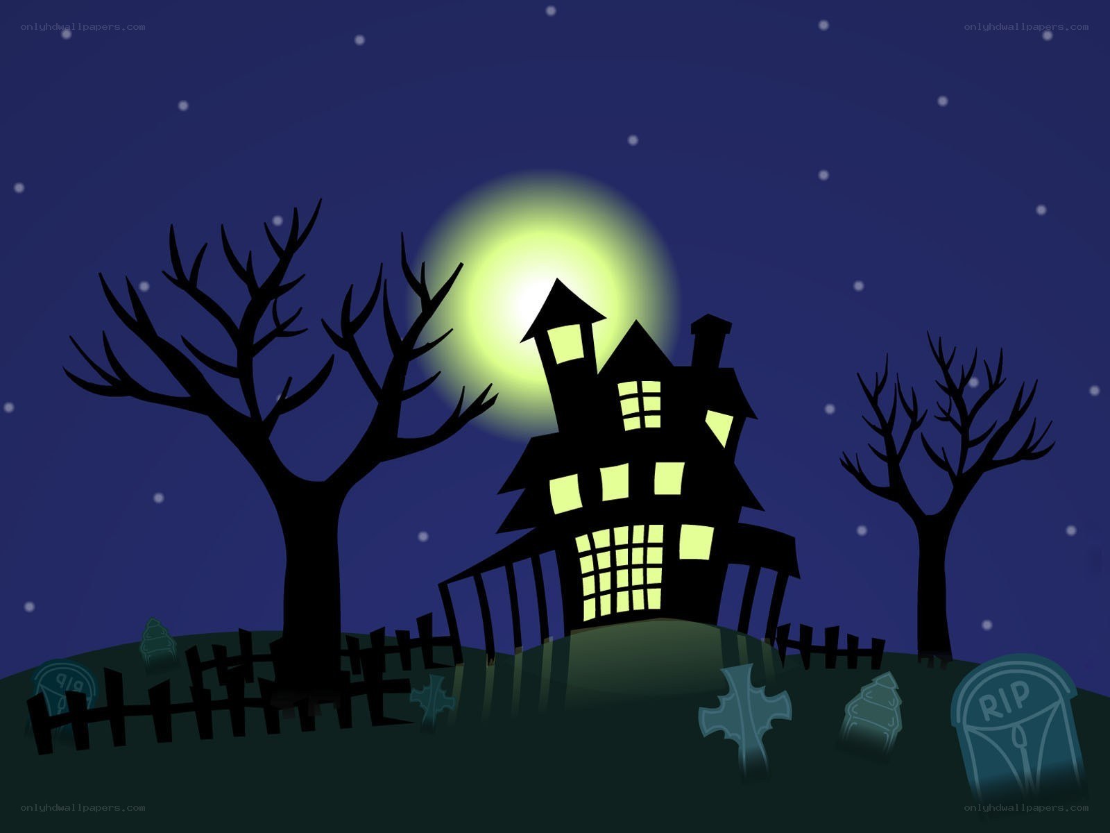 haunted house at night