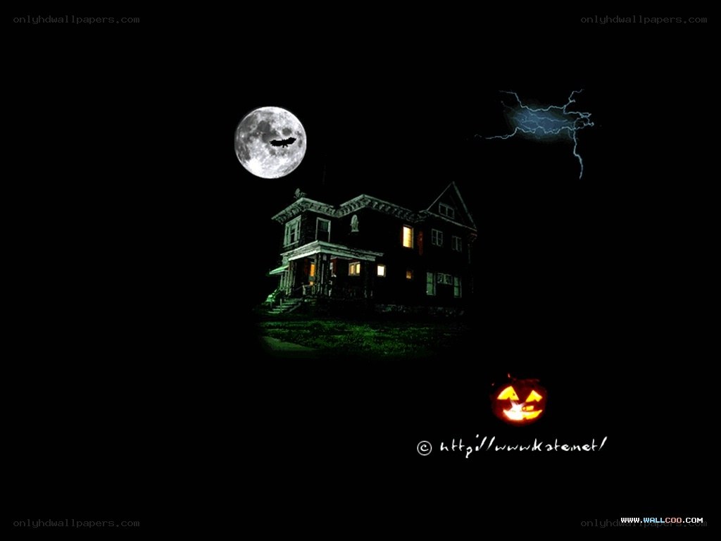 haunted house at night