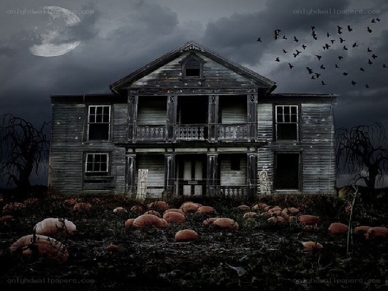 haunted house at night