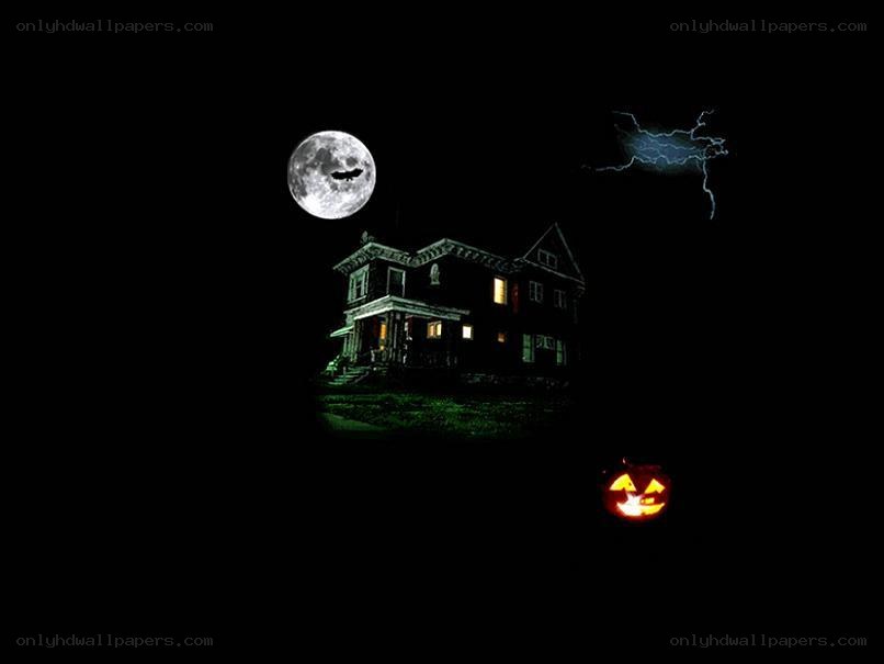 haunted house at night