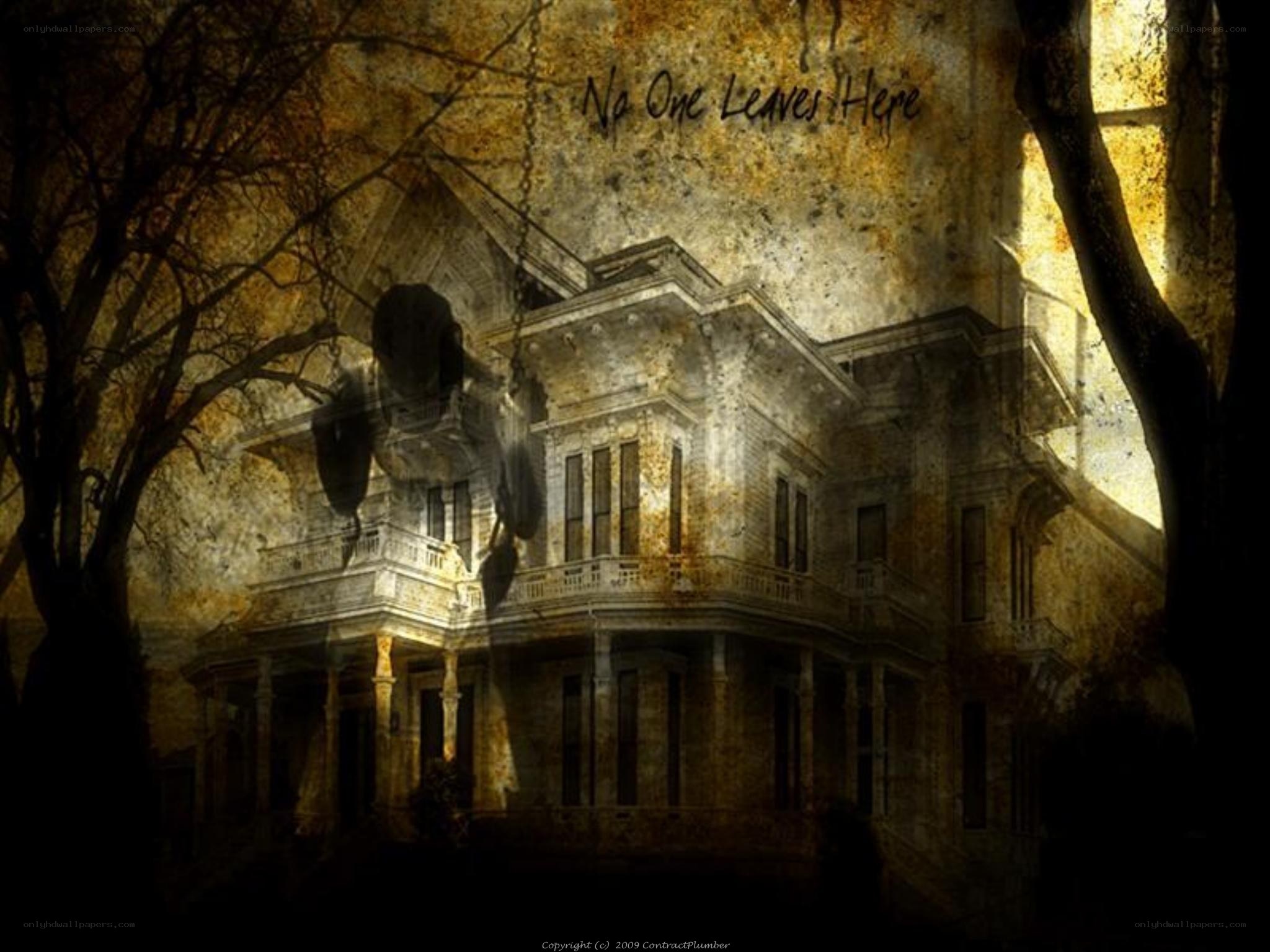 haunted house at night