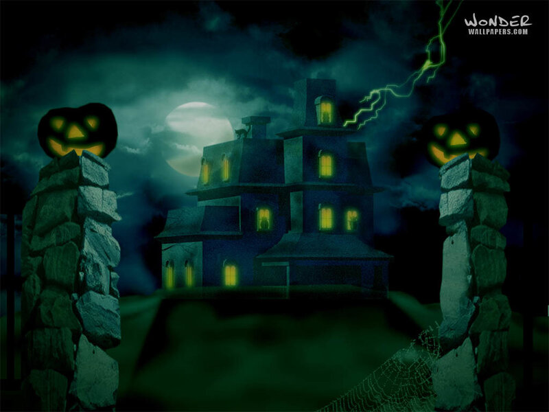 haunted house at night