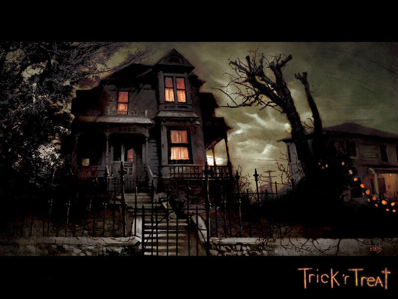 haunted house at night