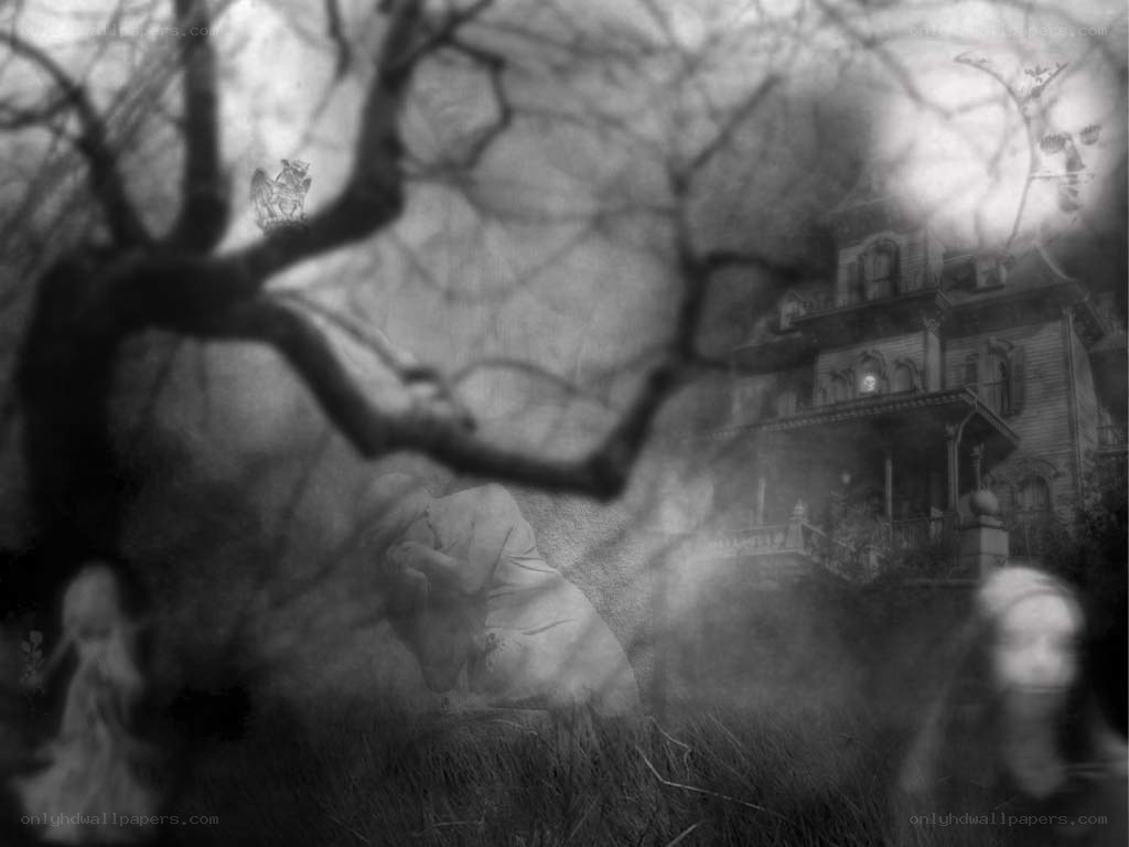 haunted house at night