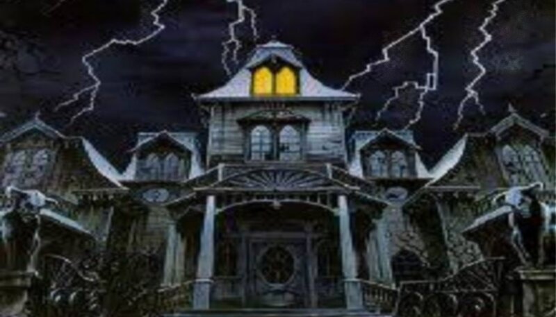 Haunted House at Night — Black, Dark, Ominous